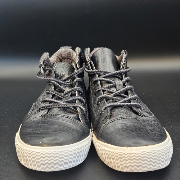 Toms Camila Black Croc Embossed Leather Hi-top - Picture 7 of 12